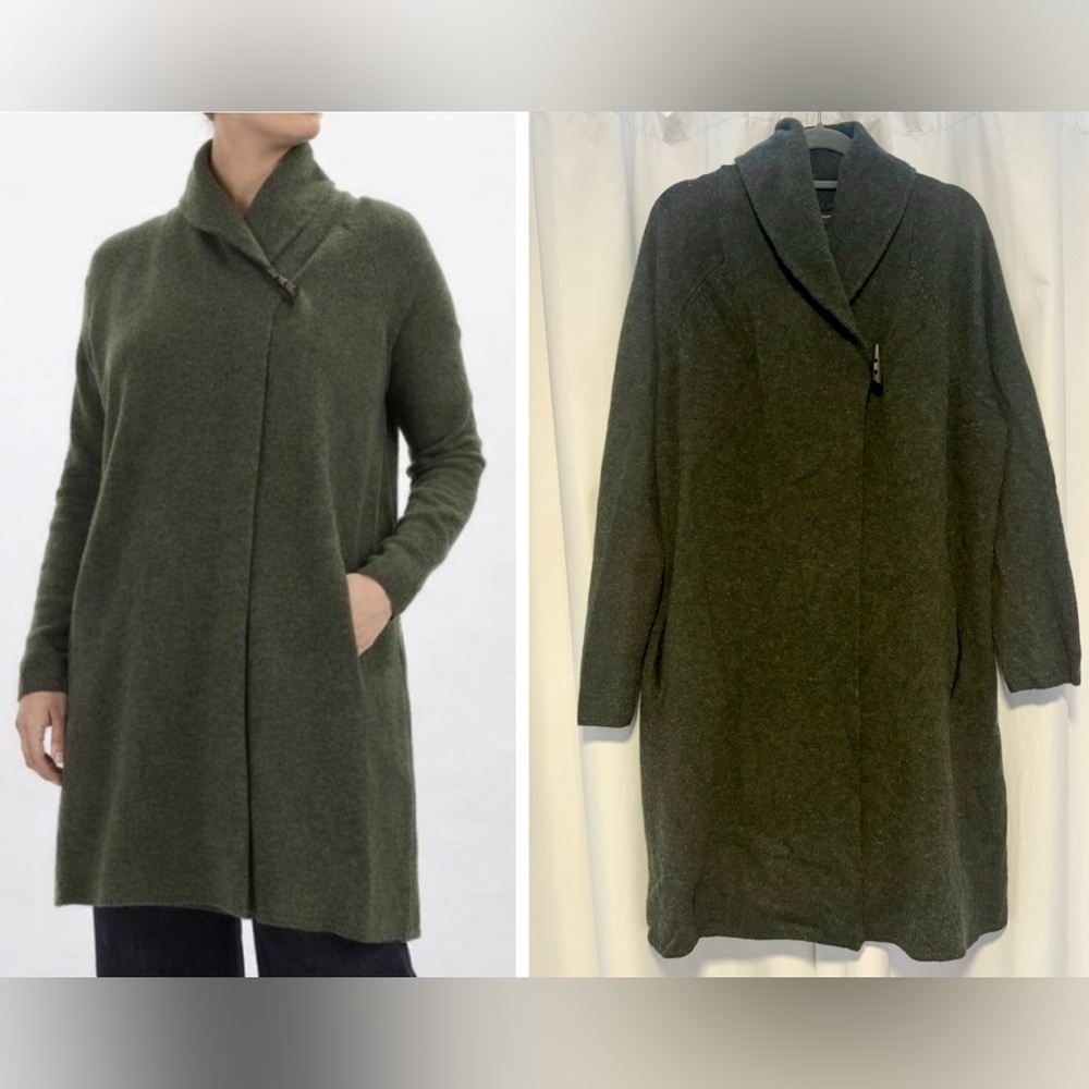 Adrienne Vittadini Wool Yak Hair Wrap Cardigan Sweater Coat Womens 1x Duster